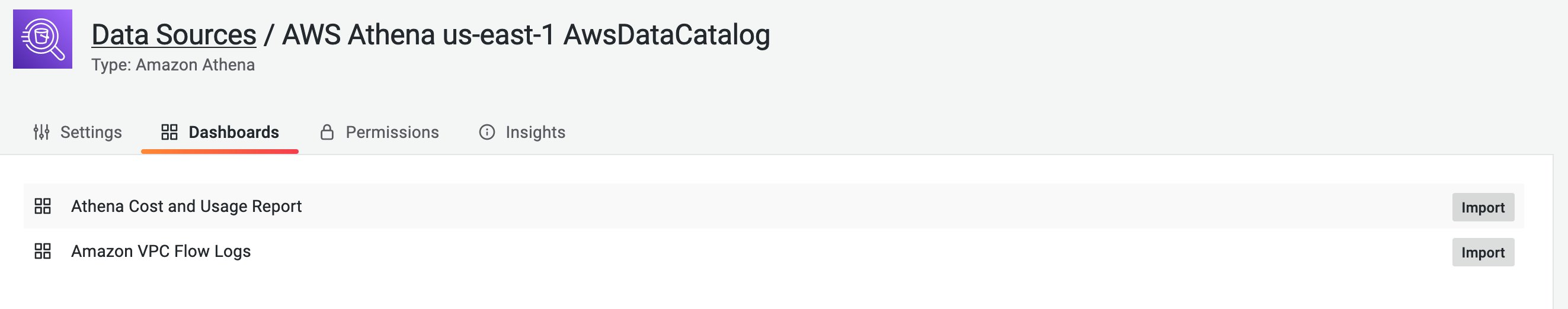 Figure 11. Default Curated Cost and Usage Report Dashboard in Amazon Managed Grafana