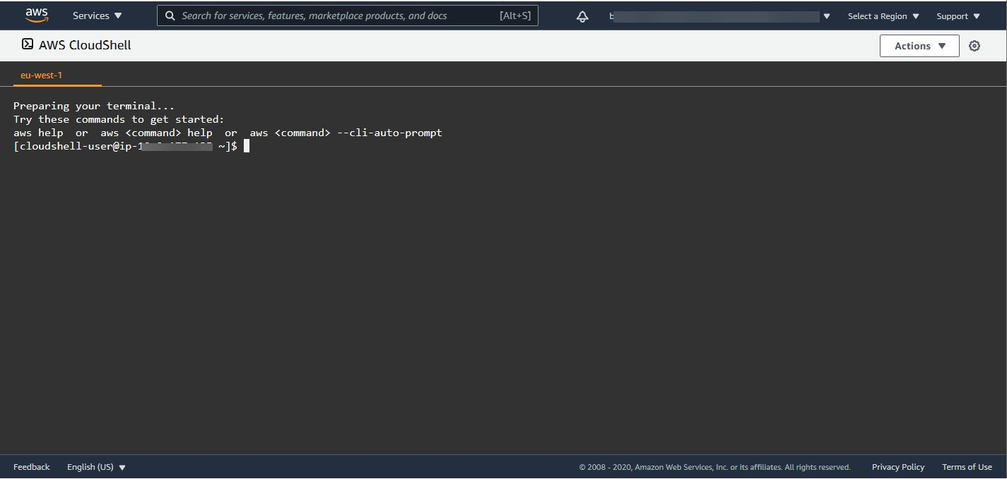 Figure 1. Open AWS CloudShell window ready for user input