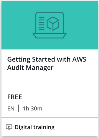 Getting Started with AWS Audit Manager Free training details icon