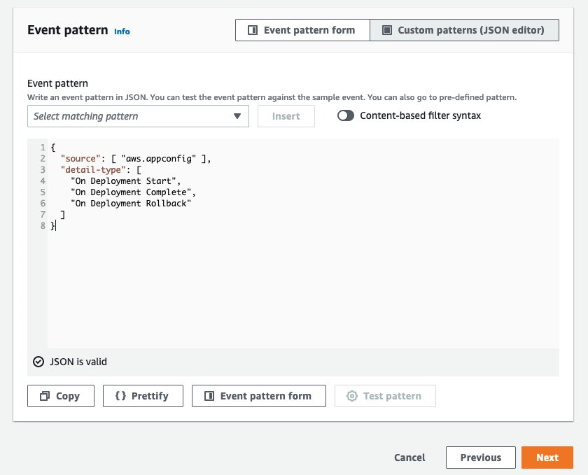 Figure 3. Amazon EventBridge Event Pattern in the EventBridge console