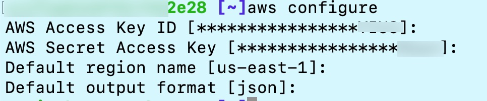 Figure 1. AWS Configure on Terminal.