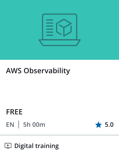 Figure 1. AWS Observability free course enrollment icon.