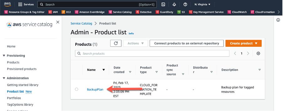 You can view your newly created custom product in the Service Catalog Product list page.