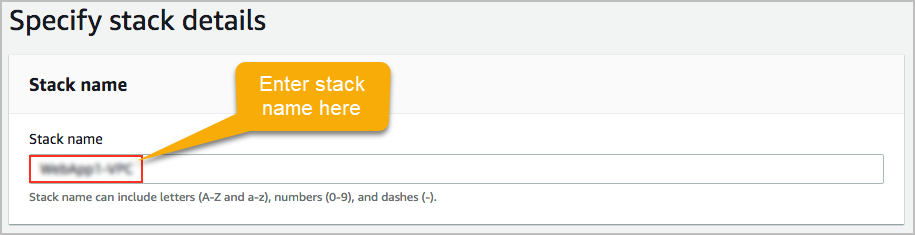 Create stack for network infrastructure