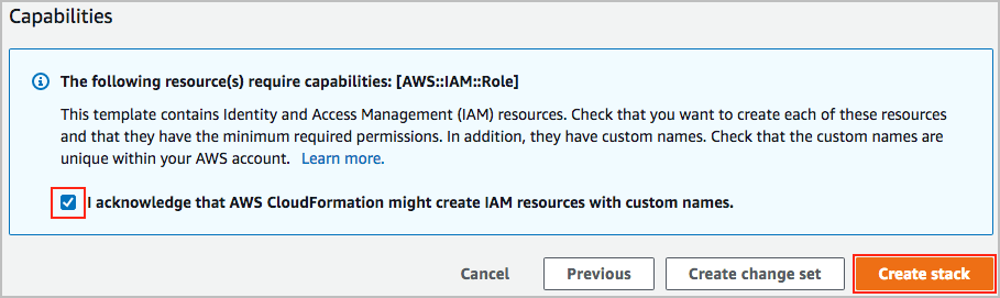 Create stack for network infrastructure