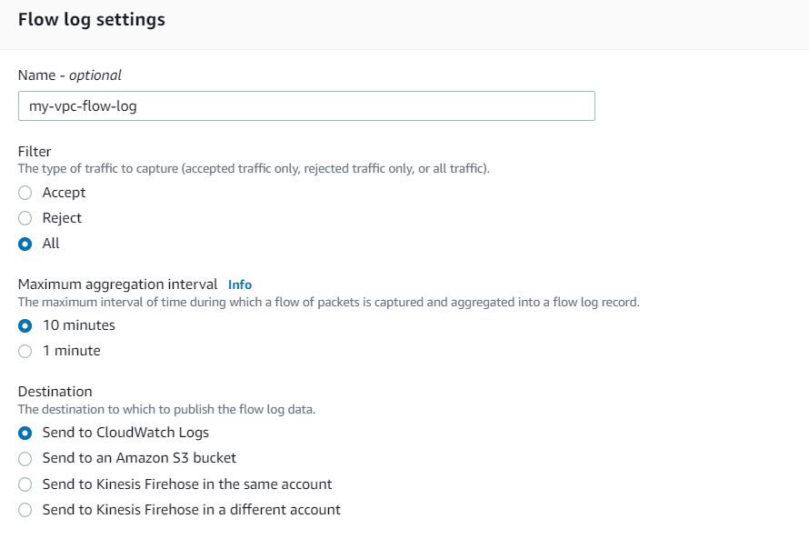 Create VPC flow log