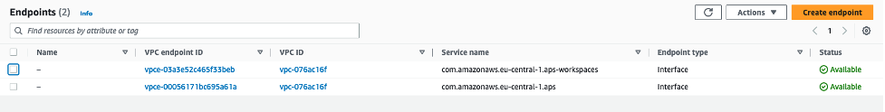 Figure 3.1: VPC private link for AMP