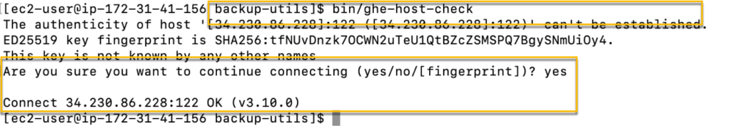 Performing a connectivity check to current instance by executing the-host-check.