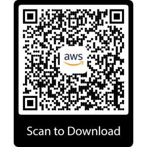 QR code for the AWS mobile application. Scan this QR code to download the application.