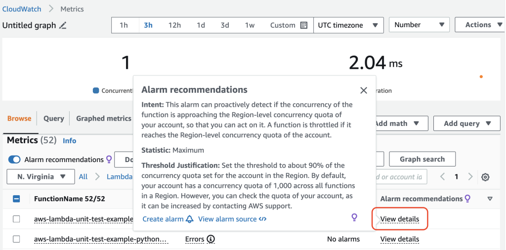 View Details to see Alarm recommendations