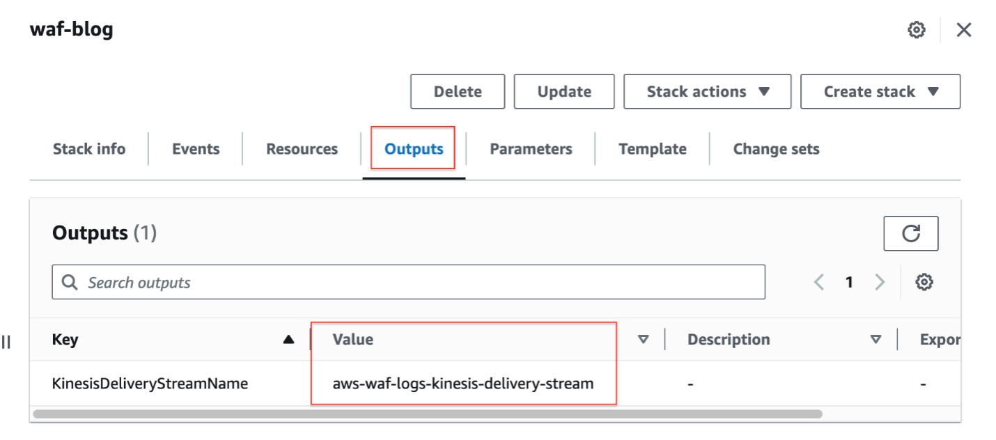 Figure 3: AWS CloudFormation Outputs