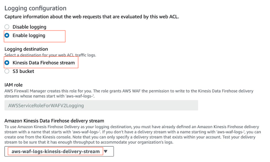 Figure 4: AWS WAF Centralized Logging