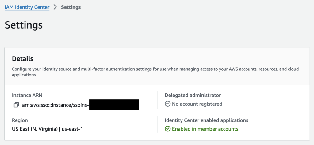 Image 3: IAM Identity Center Settings page