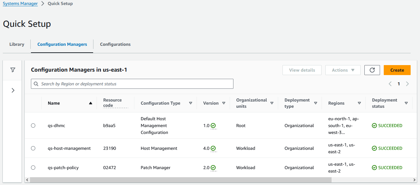 Figure 3. A screenshot of the State Manager association to update SSM agent.