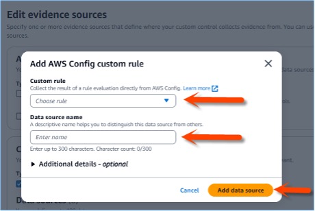 Figure 4: Choose AWS Config custom rule and data source