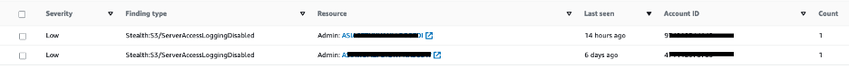 Image 6: GuardDuty S3 finding of server access logging disabled