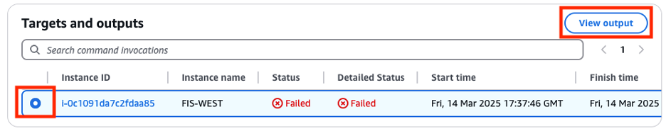 - Output from run command