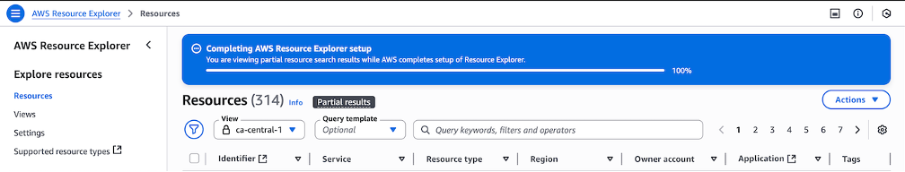Figure 3. Completing AWS Resource Explorer setup on the Resource Explorer console.
