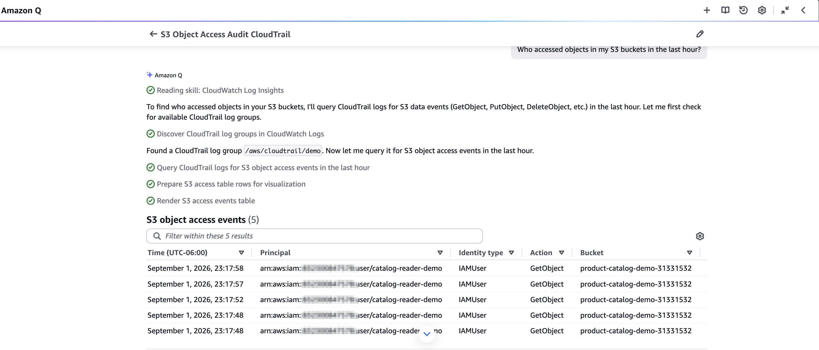 Figure 5 - Object-level access from S3 data events