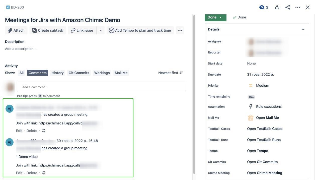 Show meeting history in Meetings for Jira