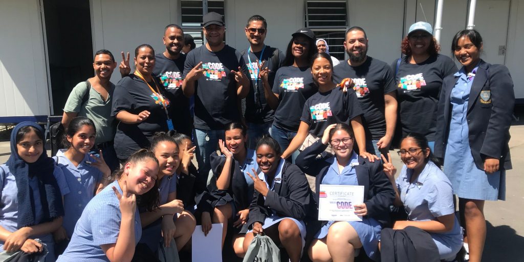 Hour of Code 2019 volunteer team and students in Cape Town, South Africa