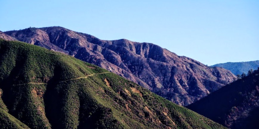 Burned hill at Big Sur