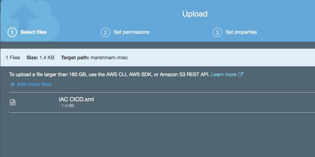 Selecting an object to upload to Amazon S3 Glacier