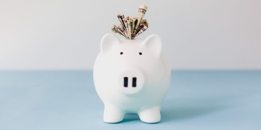 stuffed piggy bank savings