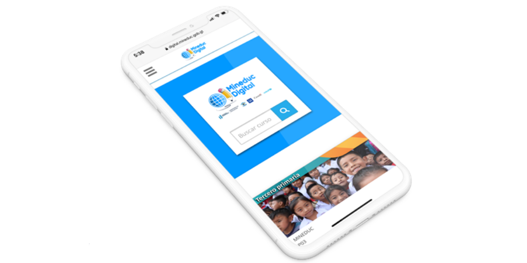 Mineduc Digital app on a smart phone