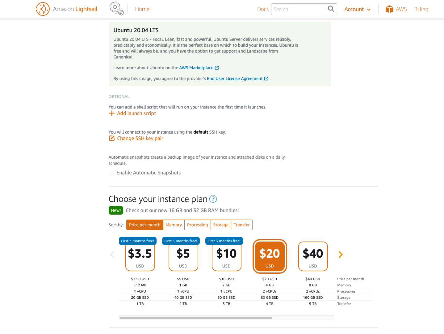 How to set up Galaxy for research on AWS using Amazon Lightsail AWS