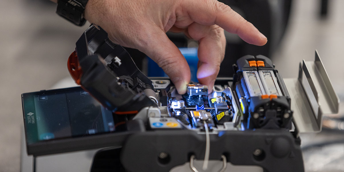 Pictured: The hands-on component of the AWS Fiber Optic Fusion Splicing Course.