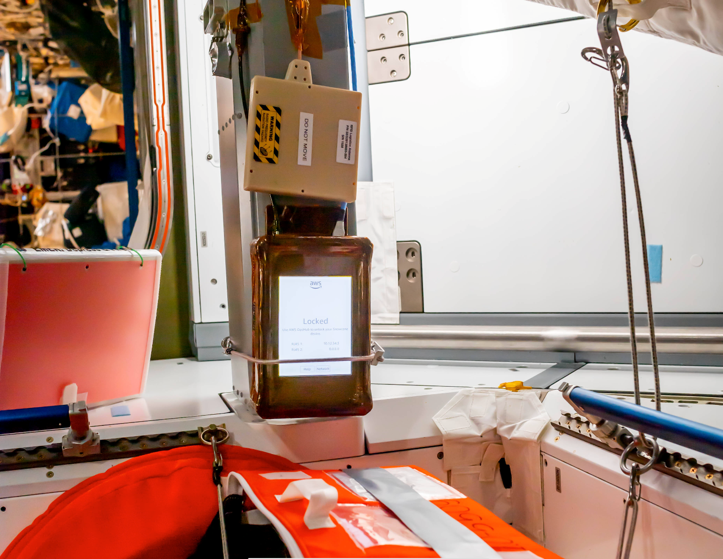 AWS Snowcone SSD aboard the ISS.