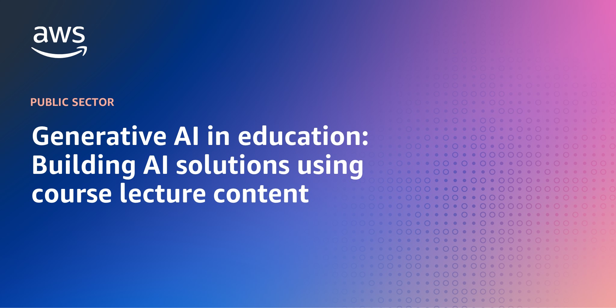 Generative AI in education: Building AI solutions using course lecture content