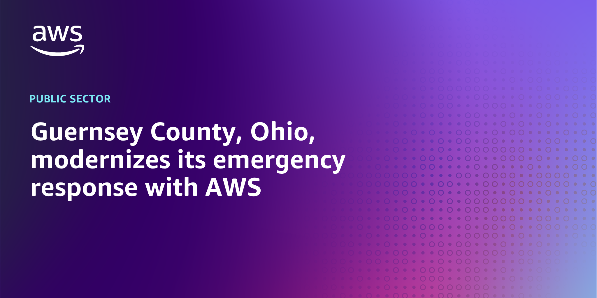 Guernsey County, Ohio, modernizes its emergency response with AWS AWS