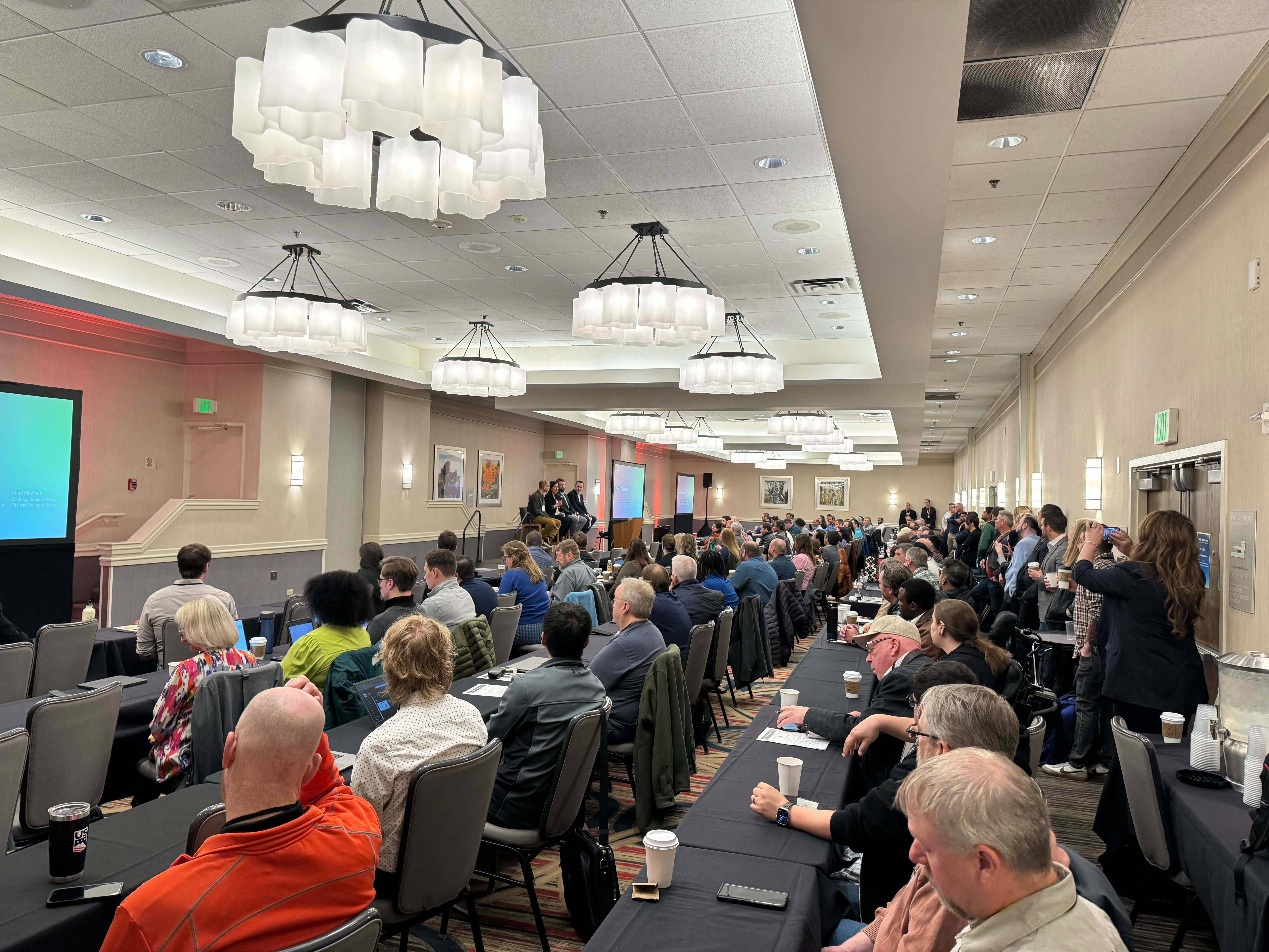 photo showing the ballroom and lots of attendees during the keynote at the AWS Learning Days Denver