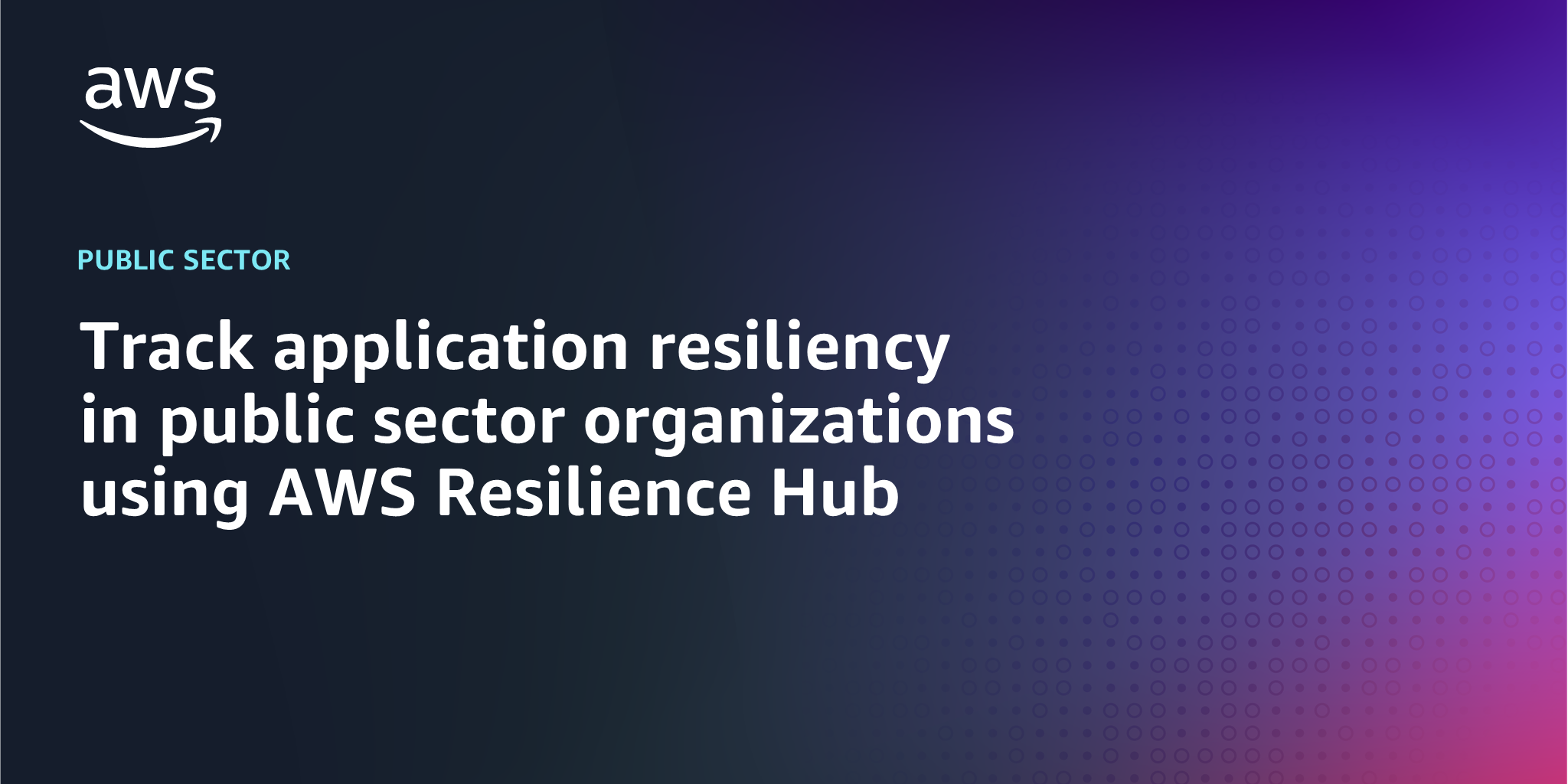 Track application resiliency in public sector organizations using AWS ...