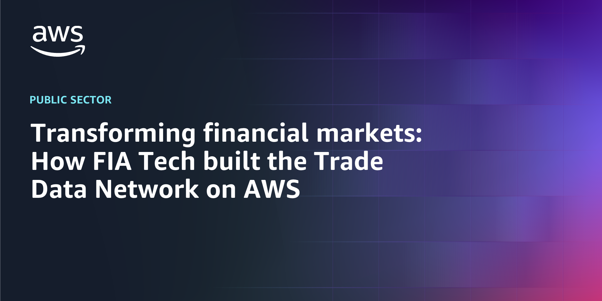 AWS branded background design with text overlay that says 