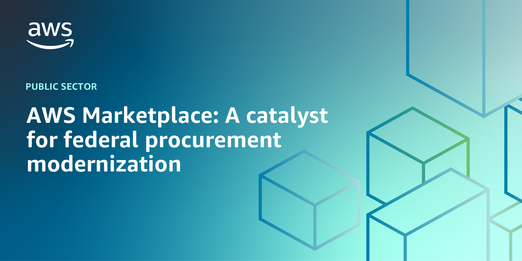 AWS branded background with text "AWS Marketplace: A catalyst for federal procurement modernization"