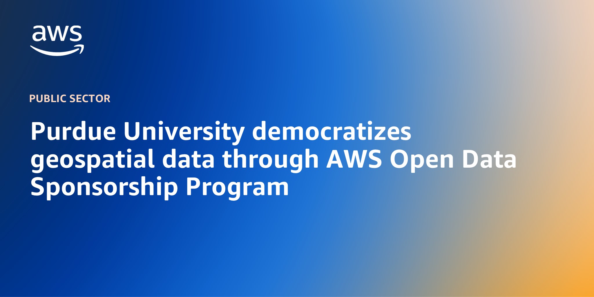 Purdue University democratizes geospatial data through AWS Open Data Sponsorship Program