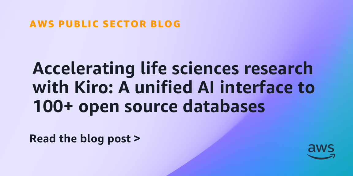 Accelerating life sciences research with Kiro: A unified AI interface to 100+ open source databases