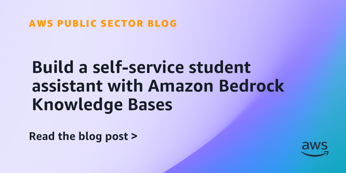 Amazon Bedrock Knowledge Bases architecture for a university student assistant