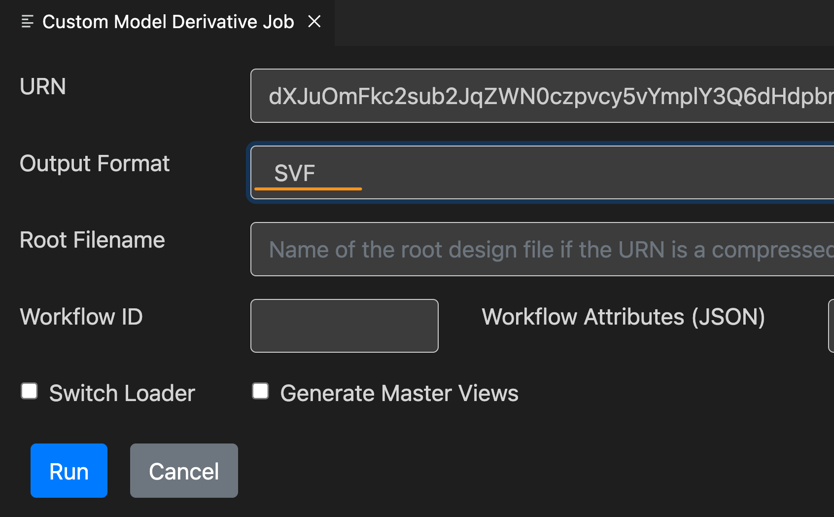 Figure 6. Specify the Output Format and run the conversion job in poped up window.