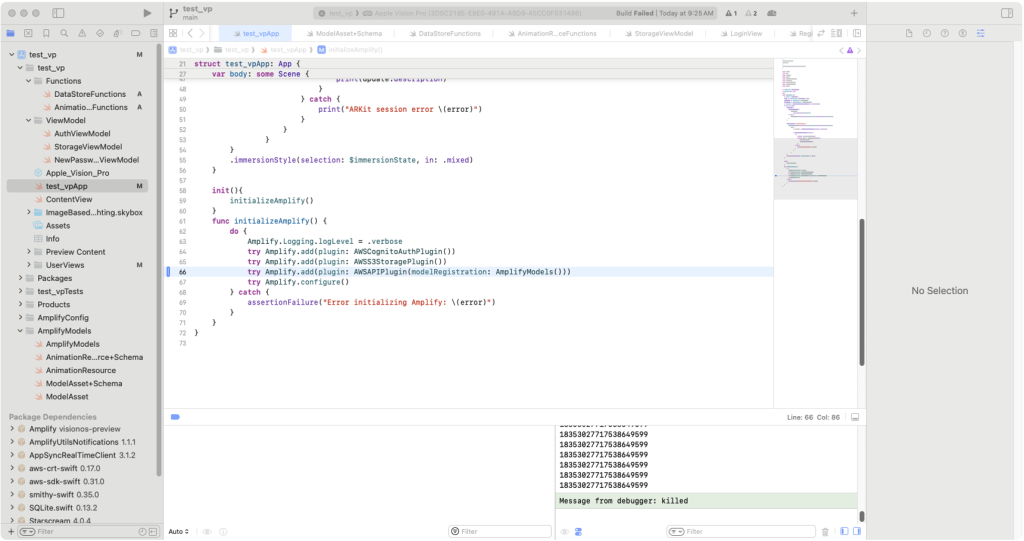 Xcode implementation of Amplify sample code to bring in AWSAPIPlugin