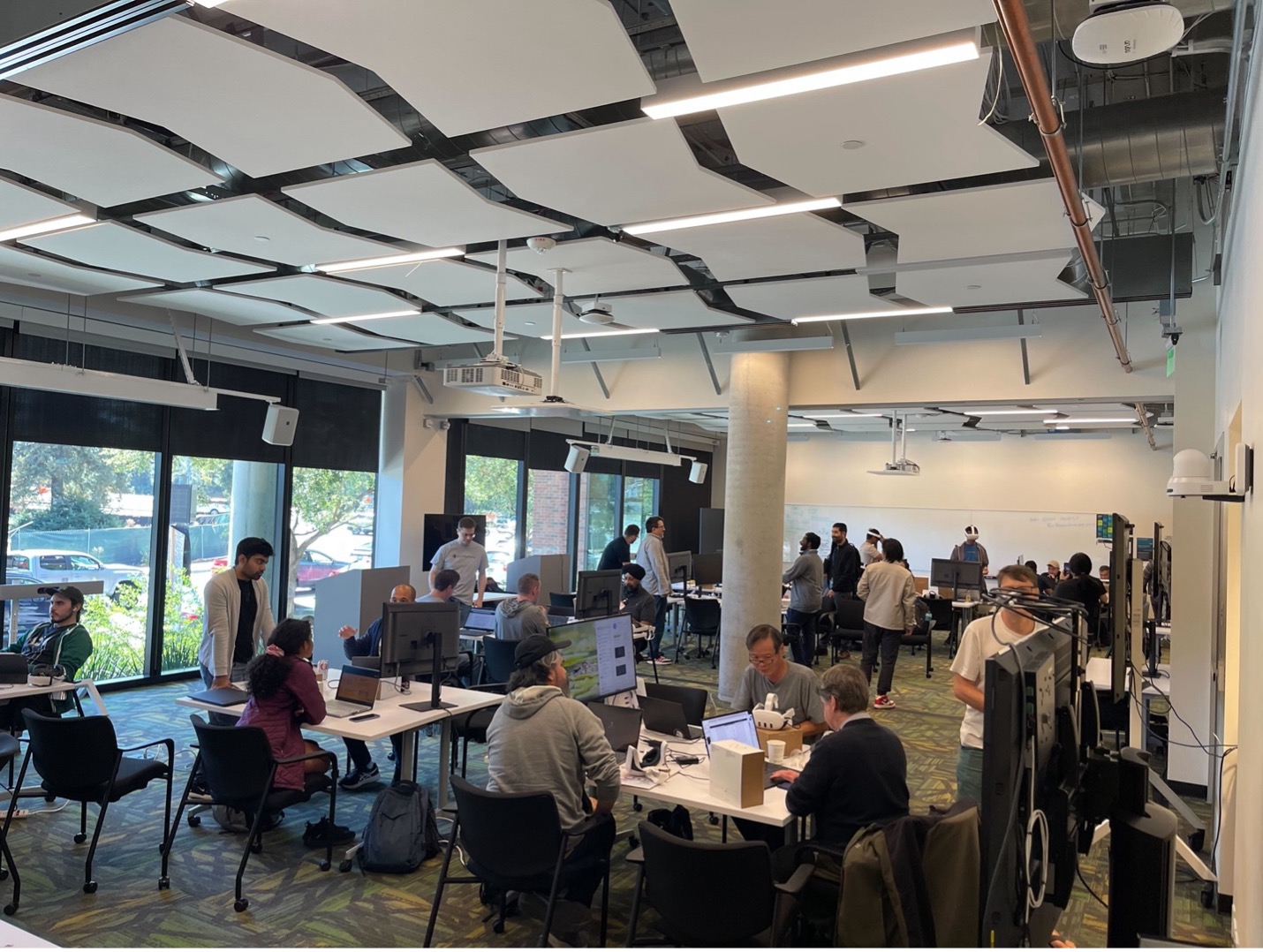 An image of hacking underway at Amazon East Palo Alto office