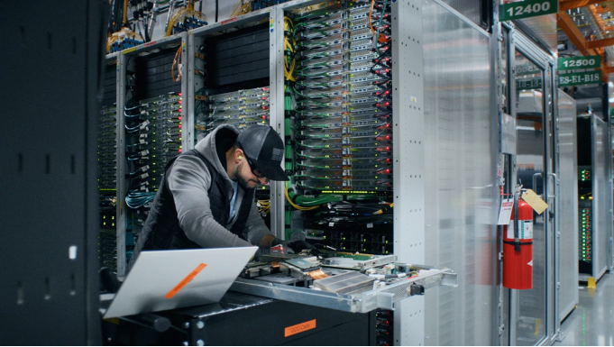 Technician in a Data Center