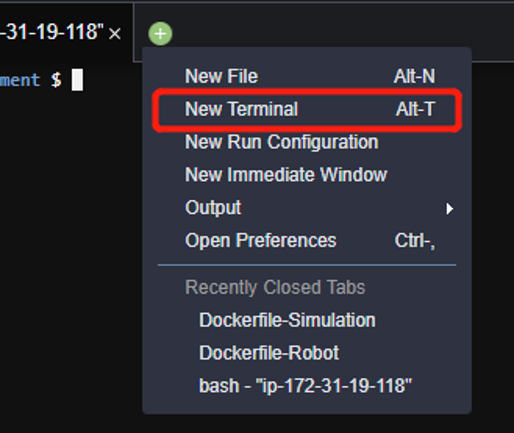 Open new terminal window