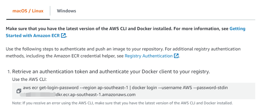 Copy log in command on section 1