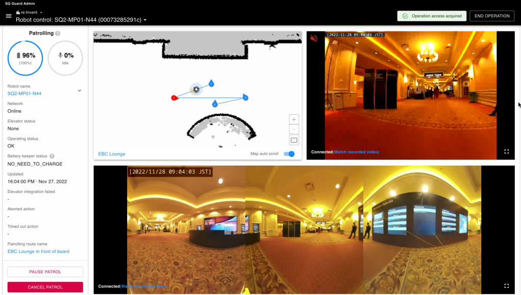 Figure 3: Web console for robot administrators