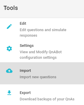 Import dialog