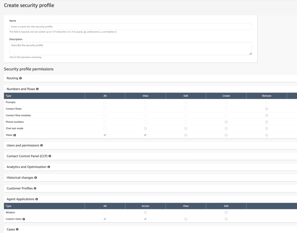 Example security profile permissions for using step-by-step guides